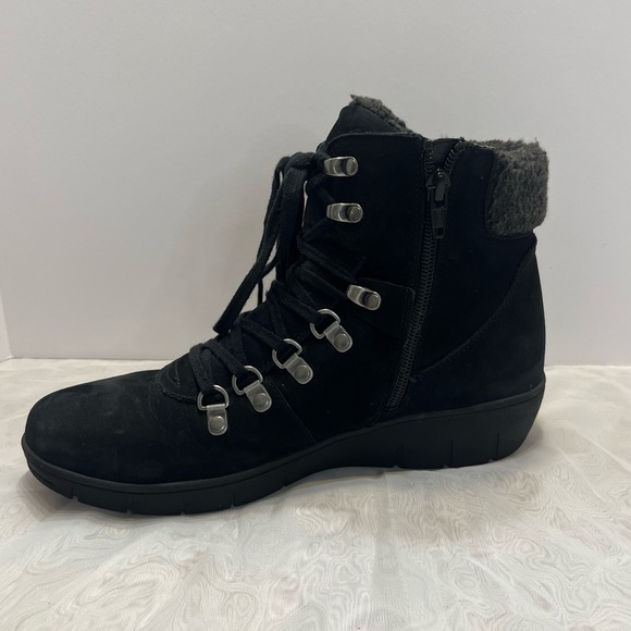 Cliffs by White Mountain Emory Hiking Style Bootie Lace Up Sz 8 Black Nubuck - Picture 3 of 14